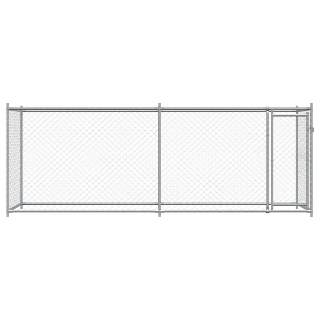 Dog Cage with Door Gray 13.1'x6.6'x4.9'Galvanized Steel