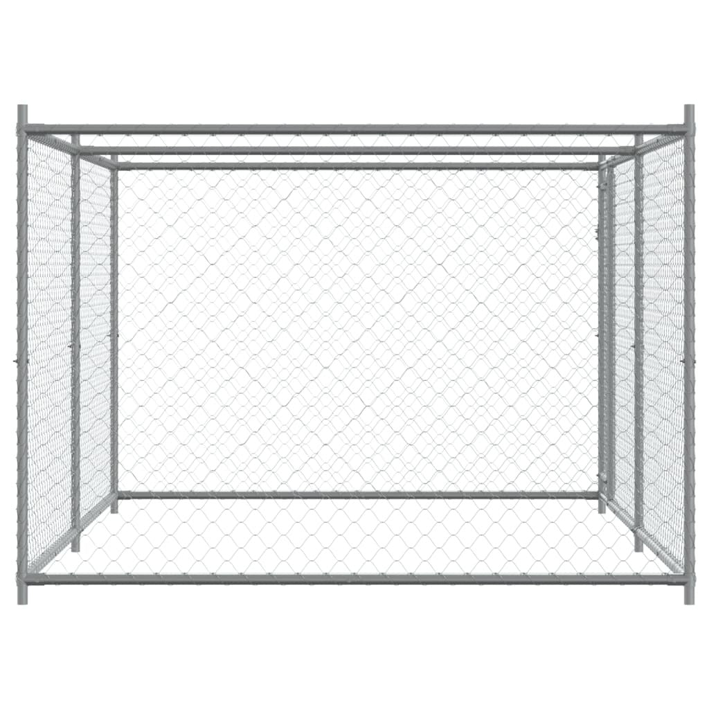 Dog Cage with Door Gray 13.1'x6.6'x4.9'Galvanized Steel
