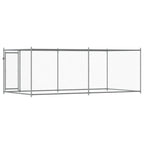 Dog Cage with Door Gray 13.1'x6.6'x4.9'Galvanized Steel