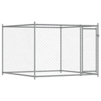 Dog Cage with Door Gray 13.1'x6.6'x4.9'Galvanized Steel