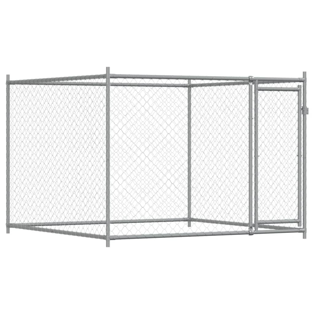 Dog Cage with Door Gray 13.1'x6.6'x4.9'Galvanized Steel