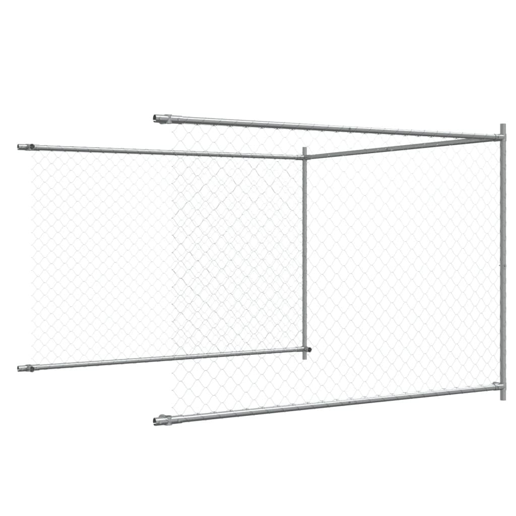 Dog Cage with Door Gray 13.1'x6.6'x4.9'Galvanized Steel