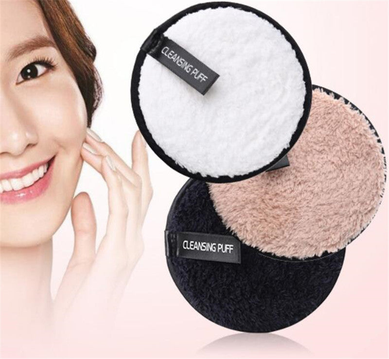 format: 3color1 - Clear water lazy makeup remover double-sided microfiber suede makeup remover puff