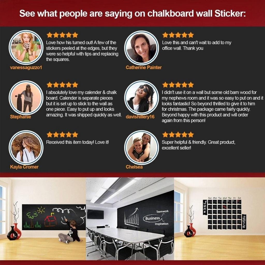 Blackboard Expressions:  Chalkboard Wall Sticker