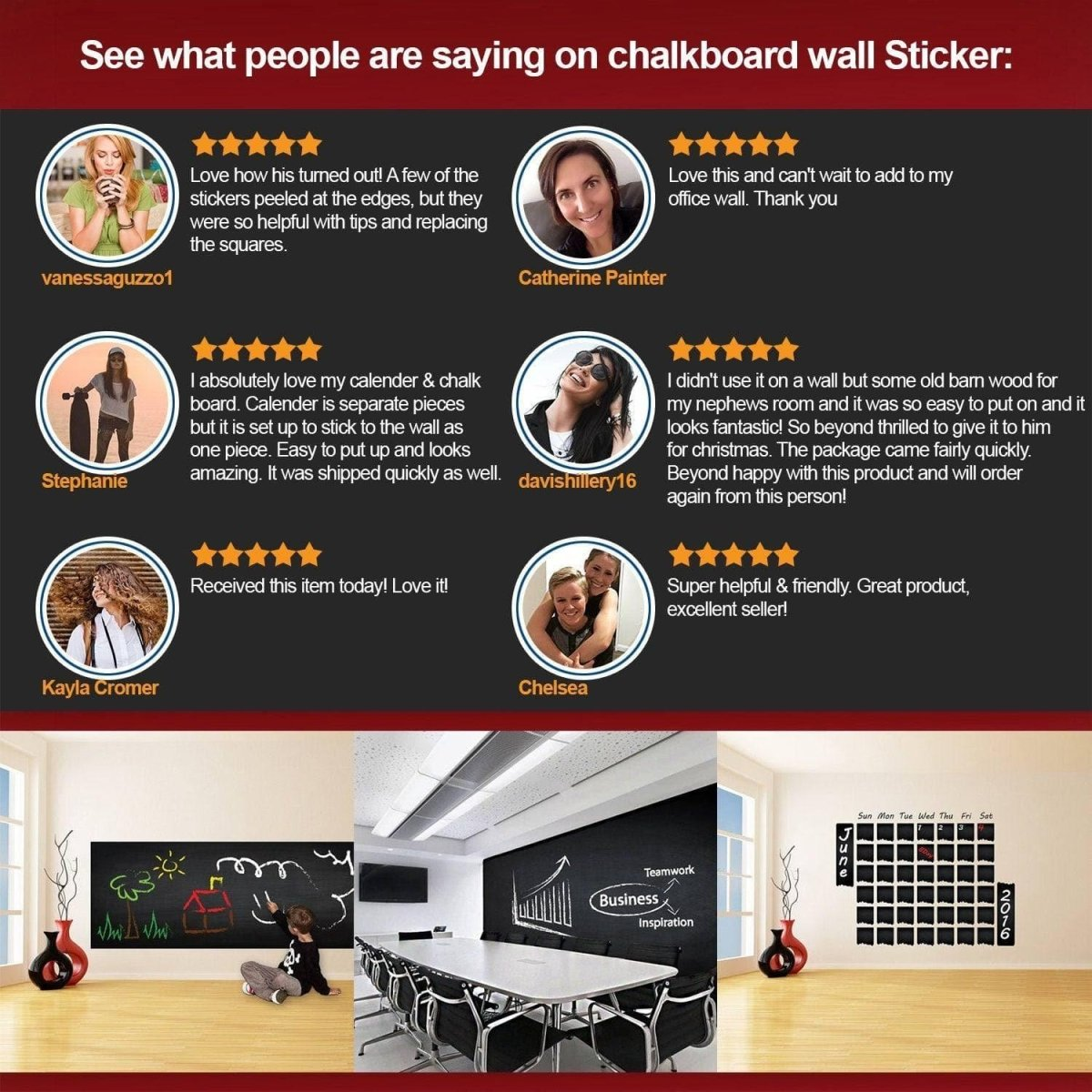 Blackboard Expressions:  Chalkboard Wall Sticker