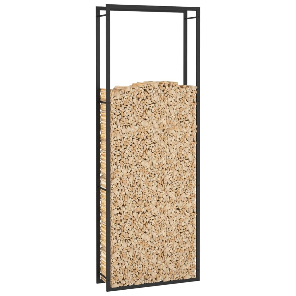 Firewood Rack Matt Black 31.5x11.0x87.4" Steel