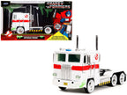 G1 Autobot Optimus Prime Truck White with Robot on Chassis from "Transformers" TV Series - "Ghostbusters" (1984) Movie Crossover "Hollywood Rides" Series 1/24 Diecast Model by Jada