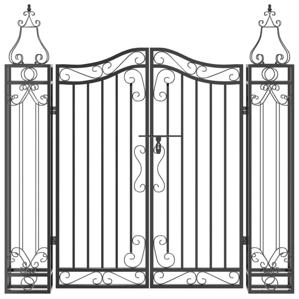 Garden Gate Black 47.6"x3.1"x47.2" Wrought Iron