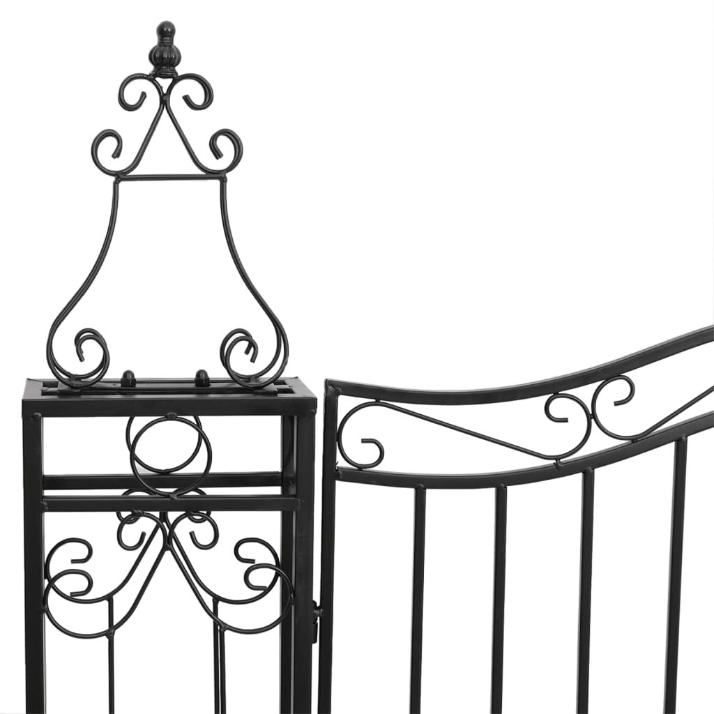 Garden Gate Black 47.6"x3.1"x47.2" Wrought Iron