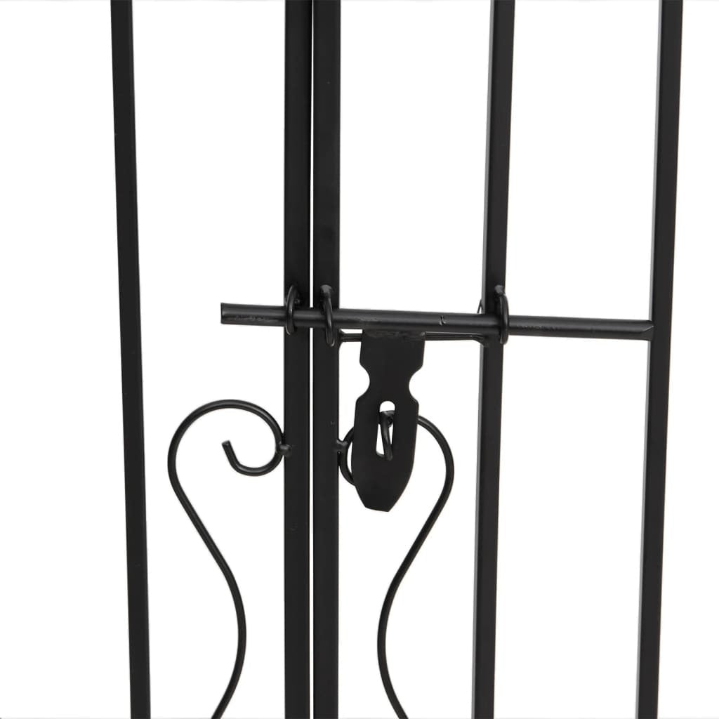 Garden Gate Black 47.6"x3.1"x47.2" Wrought Iron