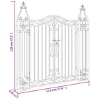 Garden Gate Black 47.6"x3.1"x47.2" Wrought Iron