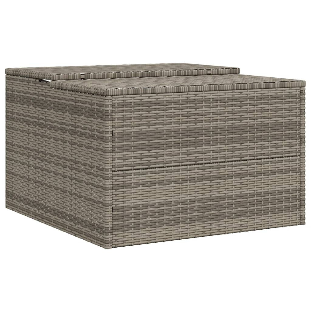 Robot Mower Garage Gray 33.9"x35.4"x20.5"/22.4" Poly Rattan
