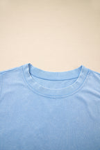 Myosotis 2 Pieces Mineral Wash Cotton Tank Top Lined Split Skirt Set