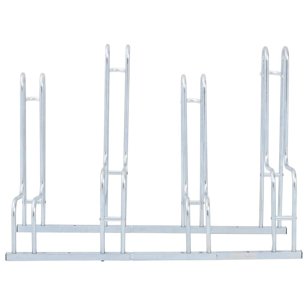 Bicycle Stand for 4 Bikes Floor Freestanding Galvanized Steel