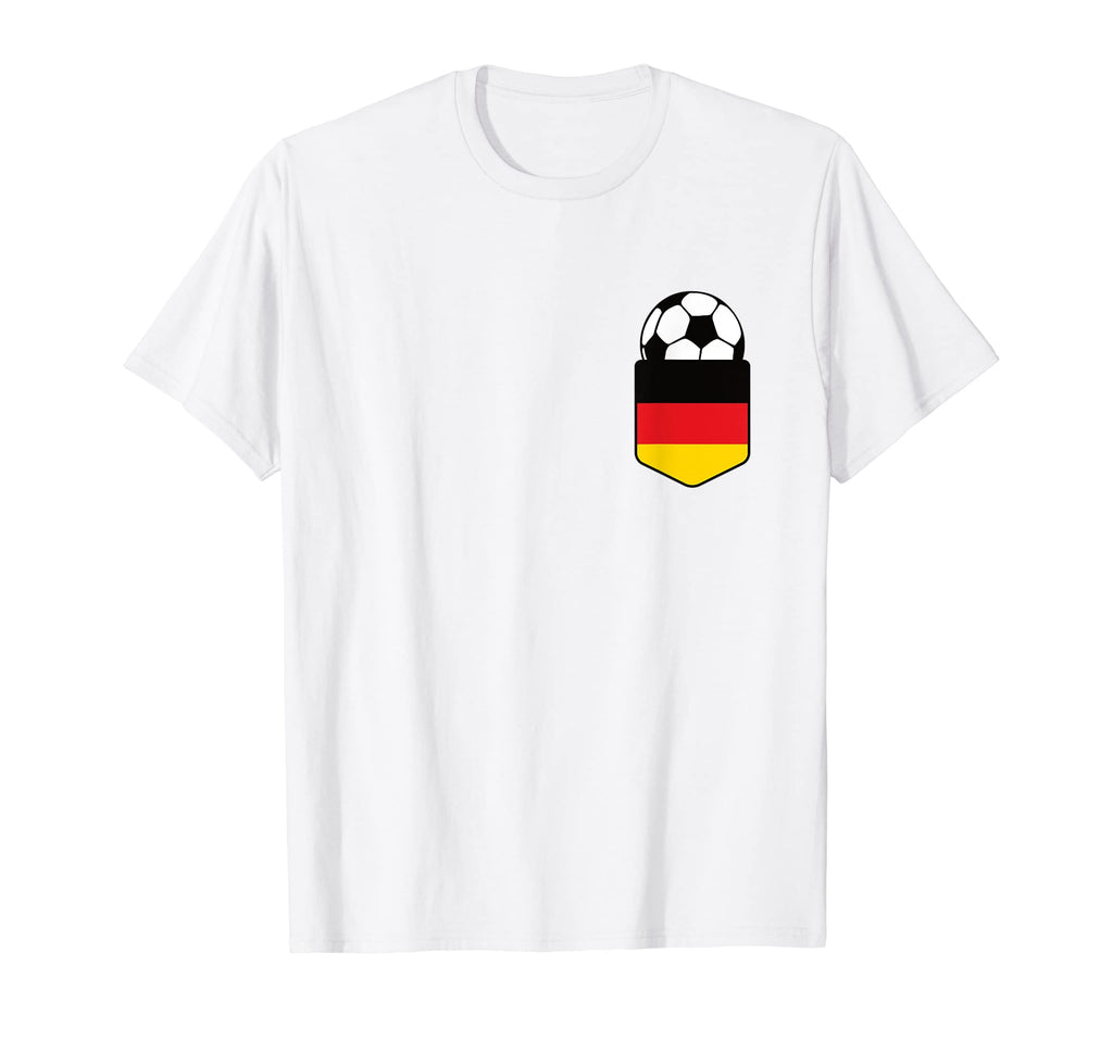 Soccer Ball Germany Flag Pocket Logo T-Shirt - Novelty Apparel for Adults