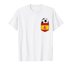 Soccer Ball Spain Flag Pocket Logo T-Shirt - Custom Art Print Unisex
