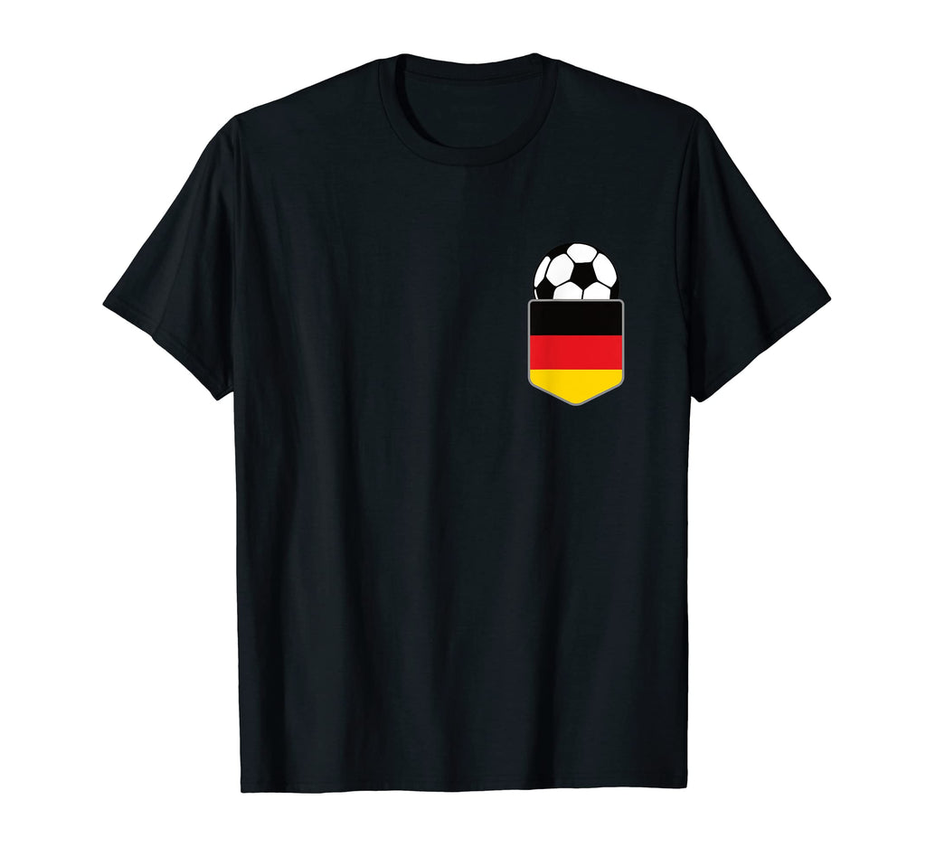Soccer Ball Germany Flag Pocket Logo T-Shirt - Trendy Graphic for Adults