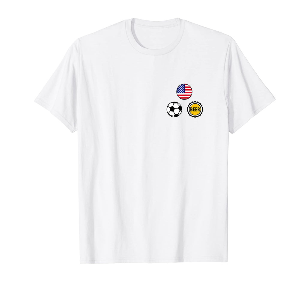 America Flag Soccer Beer Pocket Football T-Shirt - Custom Art Print Unisex