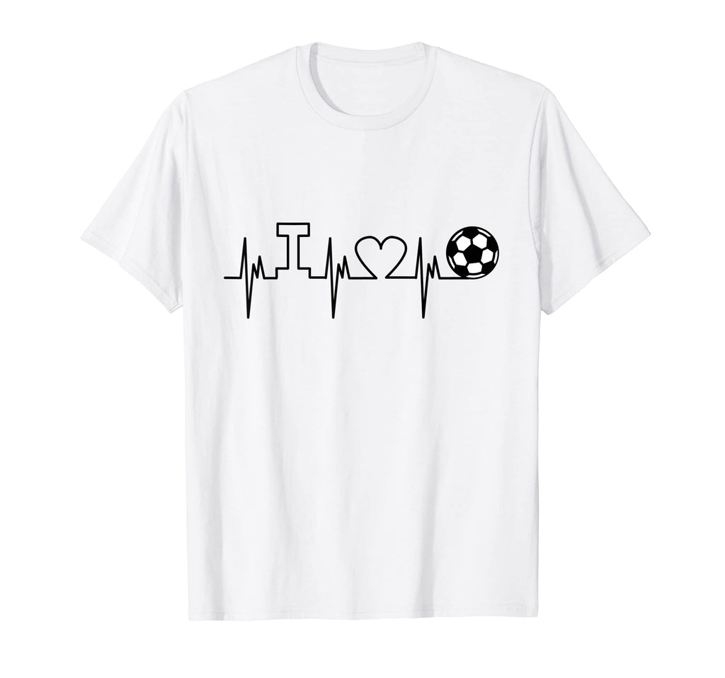 Soccer Futbol Player Gift Heartbeat I T-Shirt - Novelty Apparel for Adults