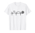 Soccer Futbol Player Gift Heartbeat I T-Shirt - Novelty Apparel for Adults