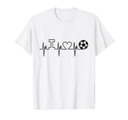 Soccer Futbol Player Gift Heartbeat I T-Shirt - Novelty Apparel for Adults