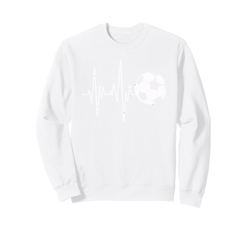 Soccer Heartbeat Ecg Ball Minimal Sweatshirt - Graphic Print for Adults