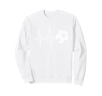 Soccer Heartbeat Ecg Ball Minimal Sweatshirt - Graphic Print for Adults