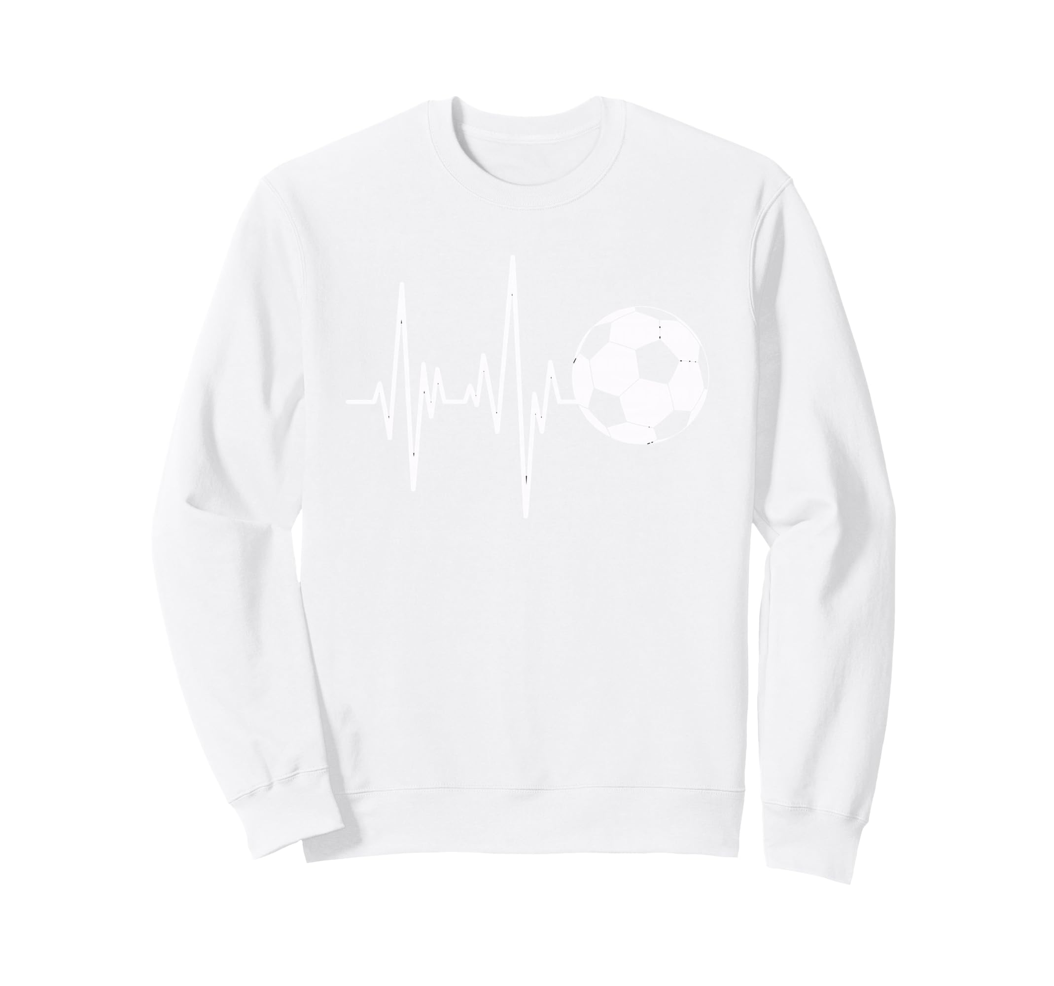 Soccer Heartbeat Ecg Ball Minimal Sweatshirt - Graphic Print for Adults