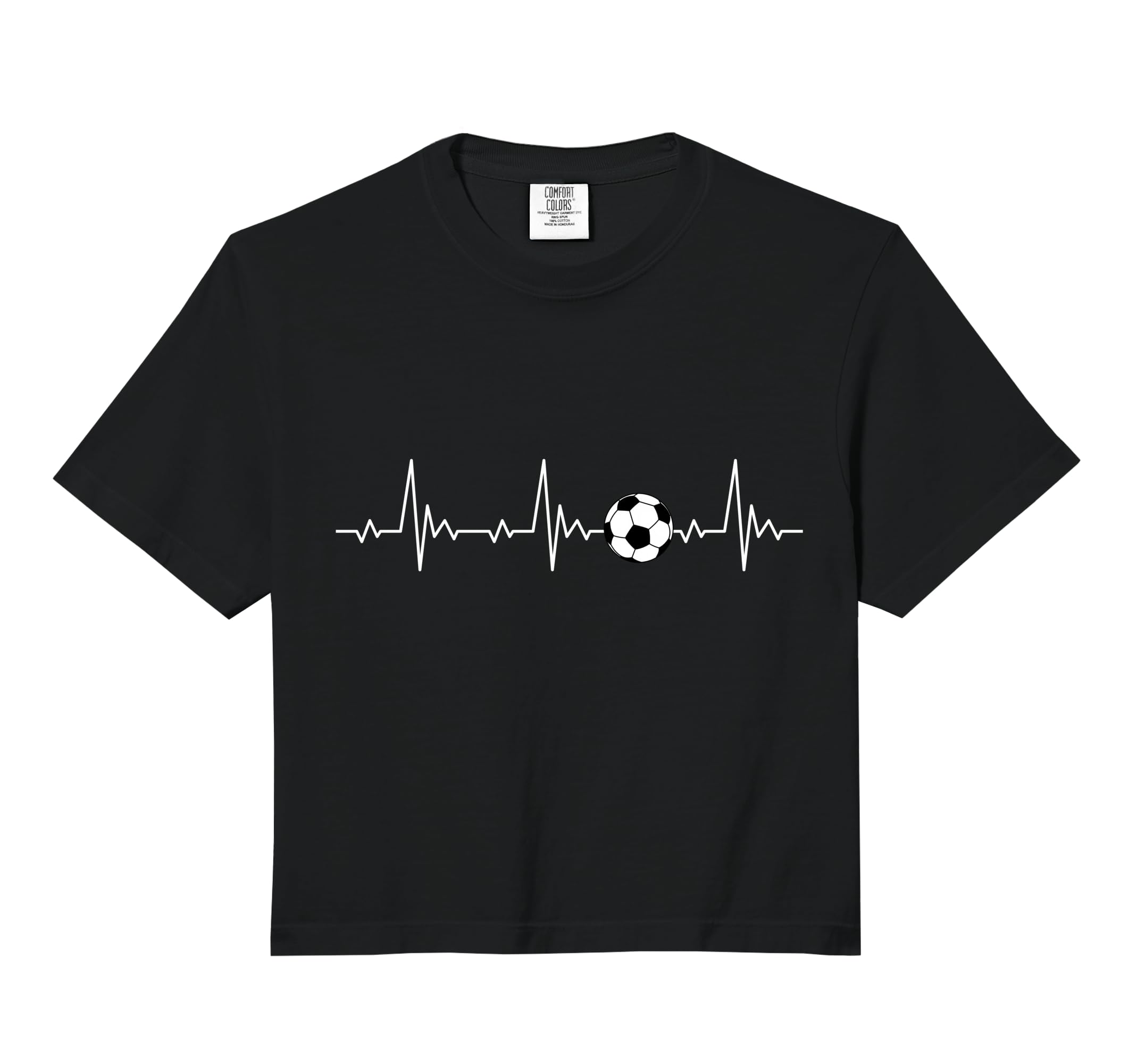 Soccer Ball Heartbeat Comfort Colors Hoodie - Custom Art Print for Adults