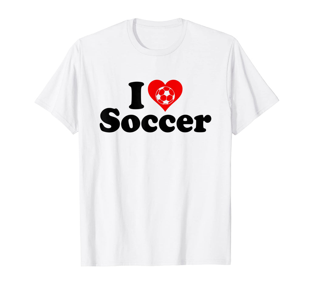 I Love Heart Soccer Football T-Shirt - Unique Graphic Men Women