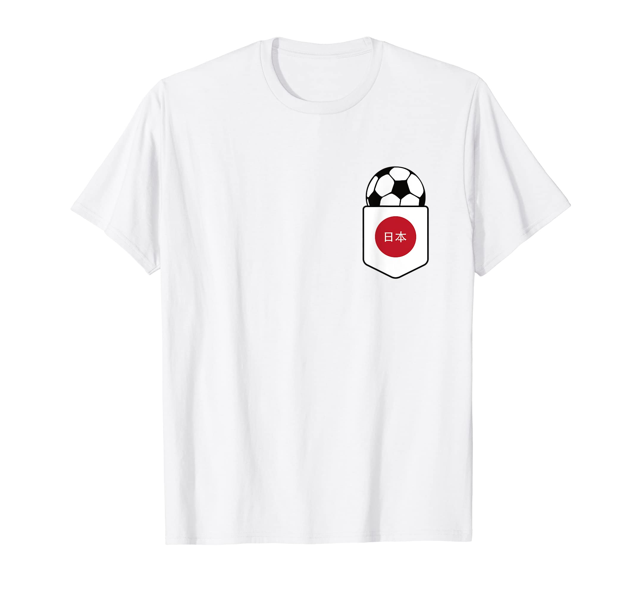 Soccer Ball Japan Flag Pocket Logo T-Shirt - Fun Novelty Design for Adults