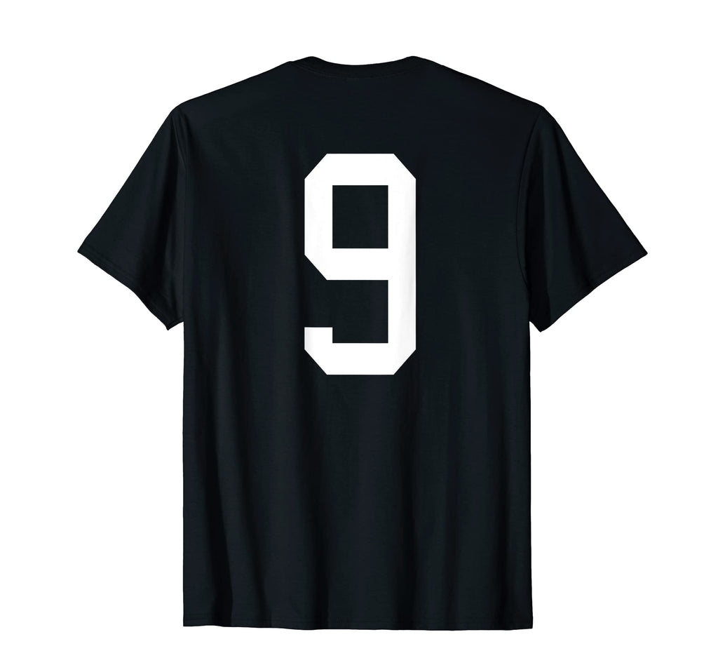 Number 9 Back Soccer Training T-Shirt - Novelty Apparel for Adults