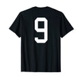 Number 9 Back Soccer Training T-Shirt - Novelty Apparel for Adults