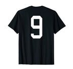 Number 9 Back Soccer Training T-Shirt - Novelty Apparel for Adults