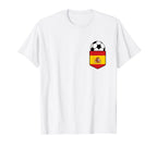 Soccer Ball Spain Flag Pocket Logo T-Shirt - Minimalist Print Unisex