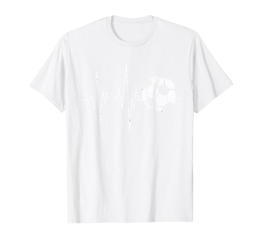 Soccer Heartbeat Ecg Ball Minimal T-Shirt - Fun Novelty Design Unisex