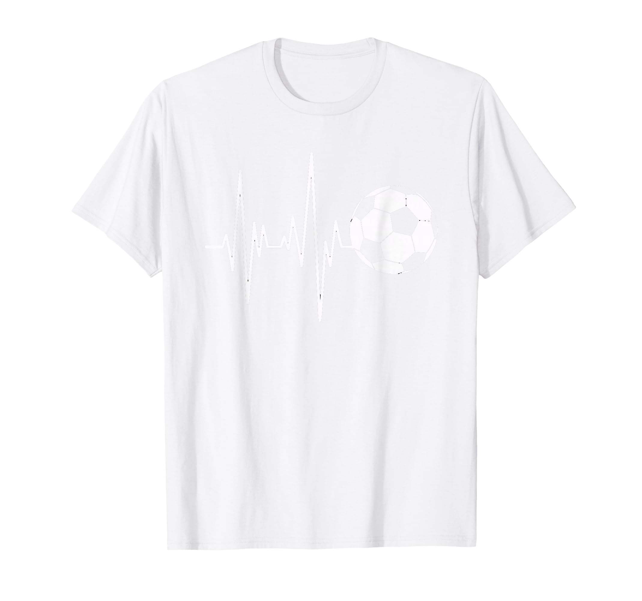 Soccer Heartbeat Ecg Ball Minimal T-Shirt - Fun Novelty Design Unisex