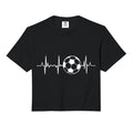 Soccer Heartbeat Comfort Colors Crop T-Shirt - Unique Graphic for Adults