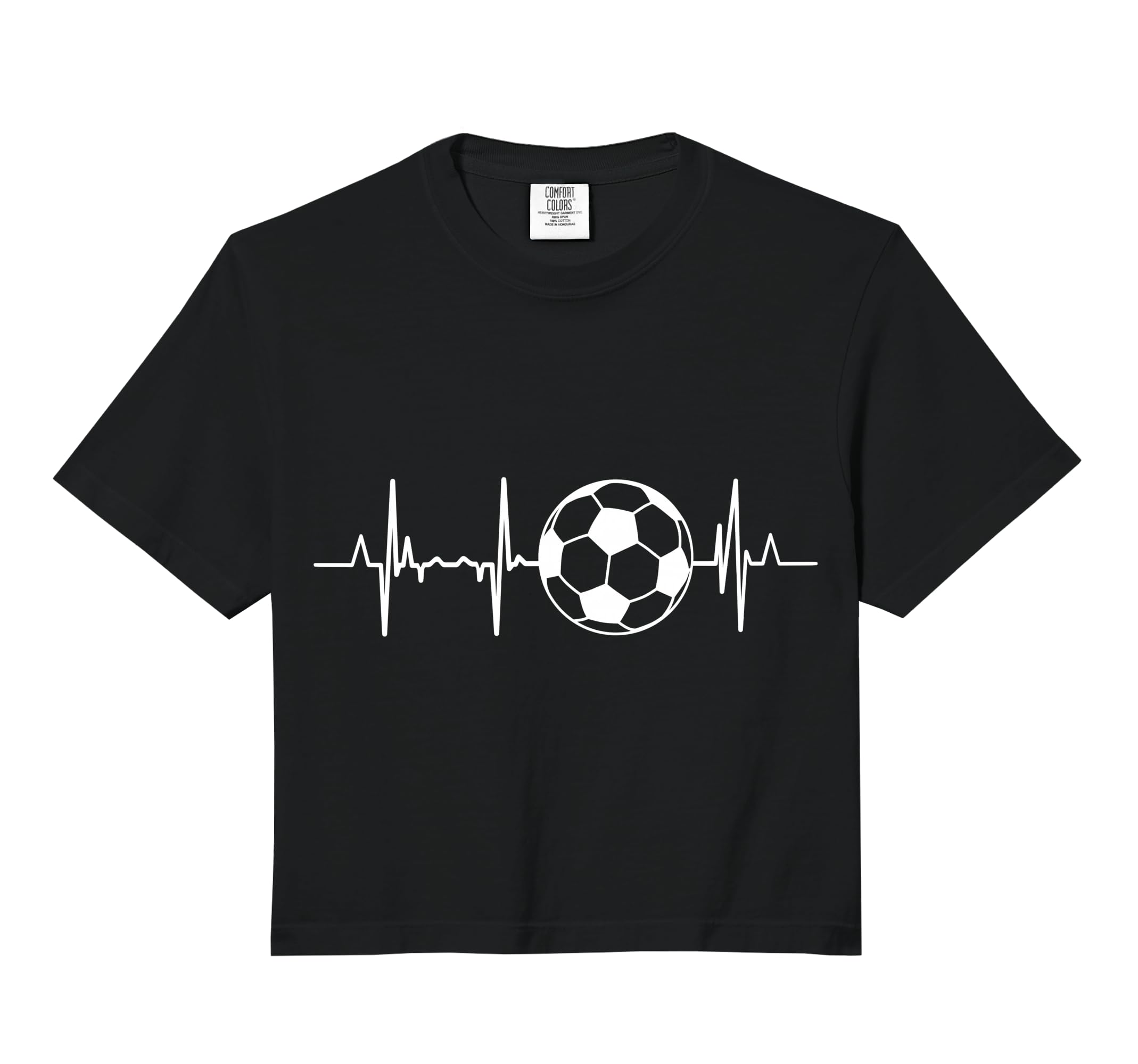 Soccer Heartbeat Comfort Colors Crop T-Shirt - Unique Graphic for Adults