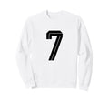 7 White Number 7 Sports Fan Soccer Sweatshirt - Custom Art Print for Adults