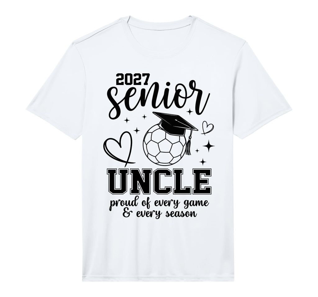 2027 Senior Soccer Uncle Proud Family T-Shirt - Graphic Print Unisex