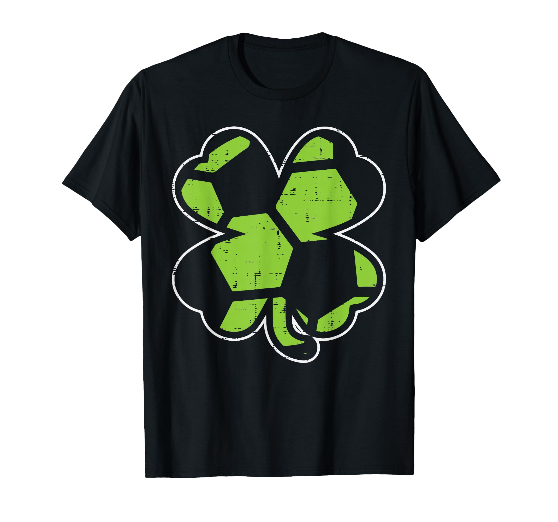 Soccer Shamrock Clover St Patricks T-Shirt - Custom Art Print Men Women