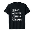 Eat Sleep Music Repeat T-Shirt - Fun Novelty Design Unisex