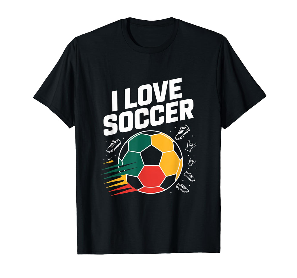 I Love Soccer Passion Soccer Ball T-Shirt - Custom Art Print Unisex