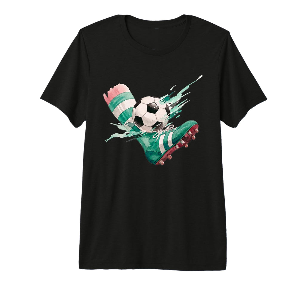 Watercolor Soccer Ball Action Kick T-Shirt - Casual Everyday Wear Unisex