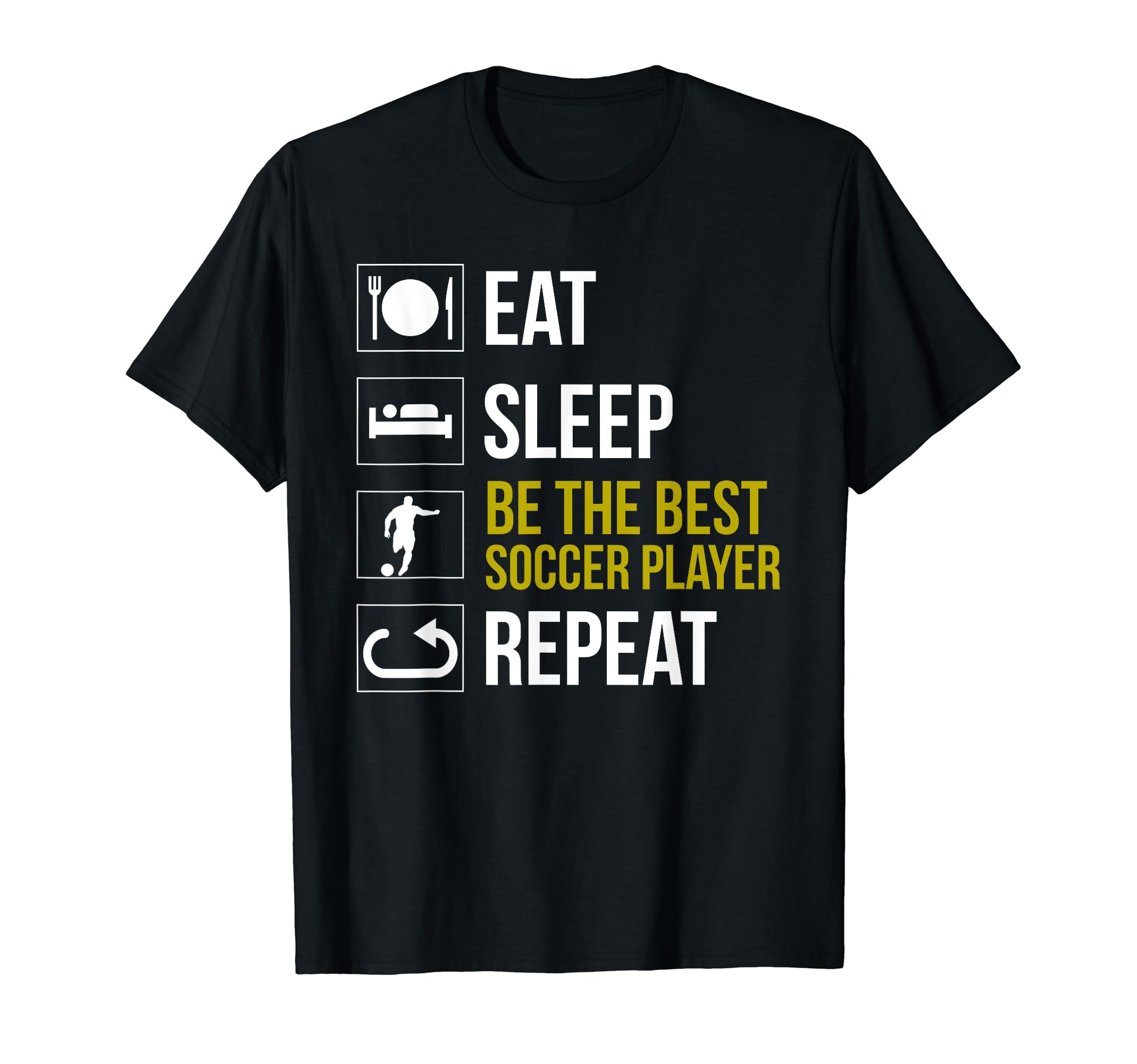 Eat Sleep Soccer Repeat Gift Soccer Players T-Shirt - Unique Graphic Unisex