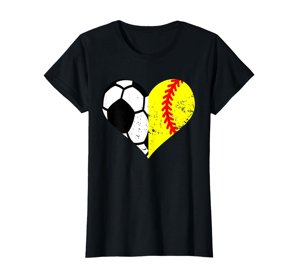 Soccer Softball Heart Funny Soccer T-Shirt - Custom Art Print Men Women
