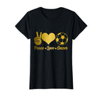Soccer Player Peace Love Soccer Player T-Shirt - Streetwear Style Unisex