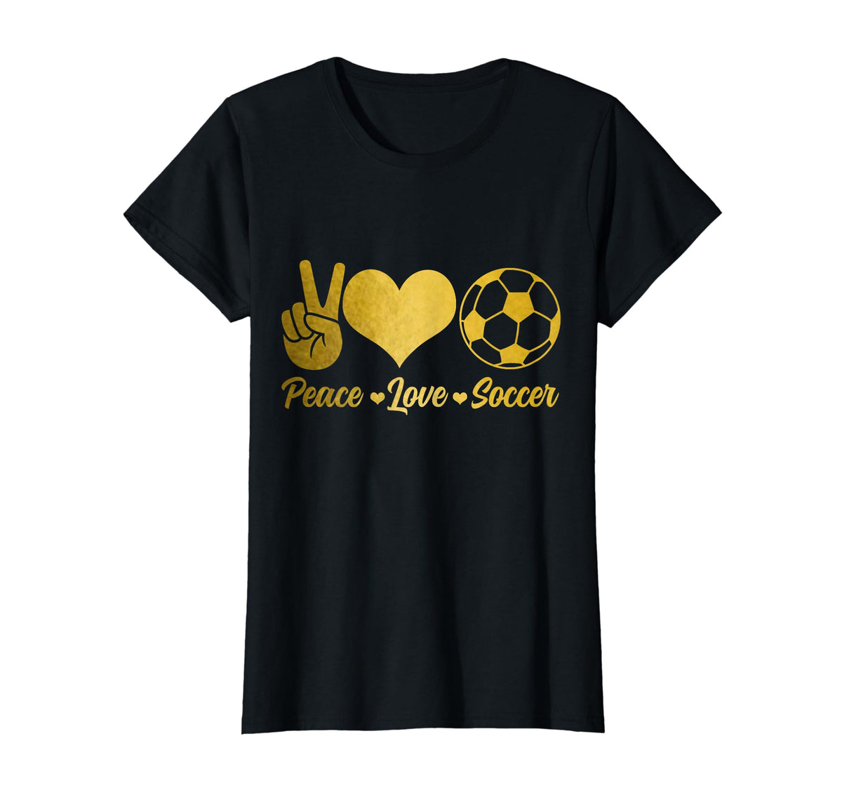 Soccer Player Peace Love Soccer Player T-Shirt - Trendy Graphic for Adults
