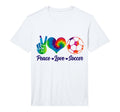 Soccer Tie Dye Peace Love Soccer Player T-Shirt - Graphic Print for Adults